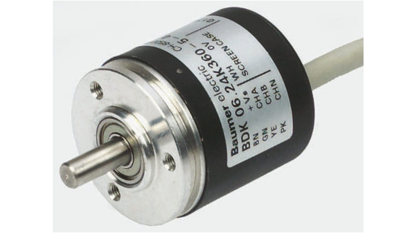 Baumer BDK Series Optical Incremental Encoder, 360 ppr, HTL/Push Pull Signal, Solid Type, 5mm Shaft