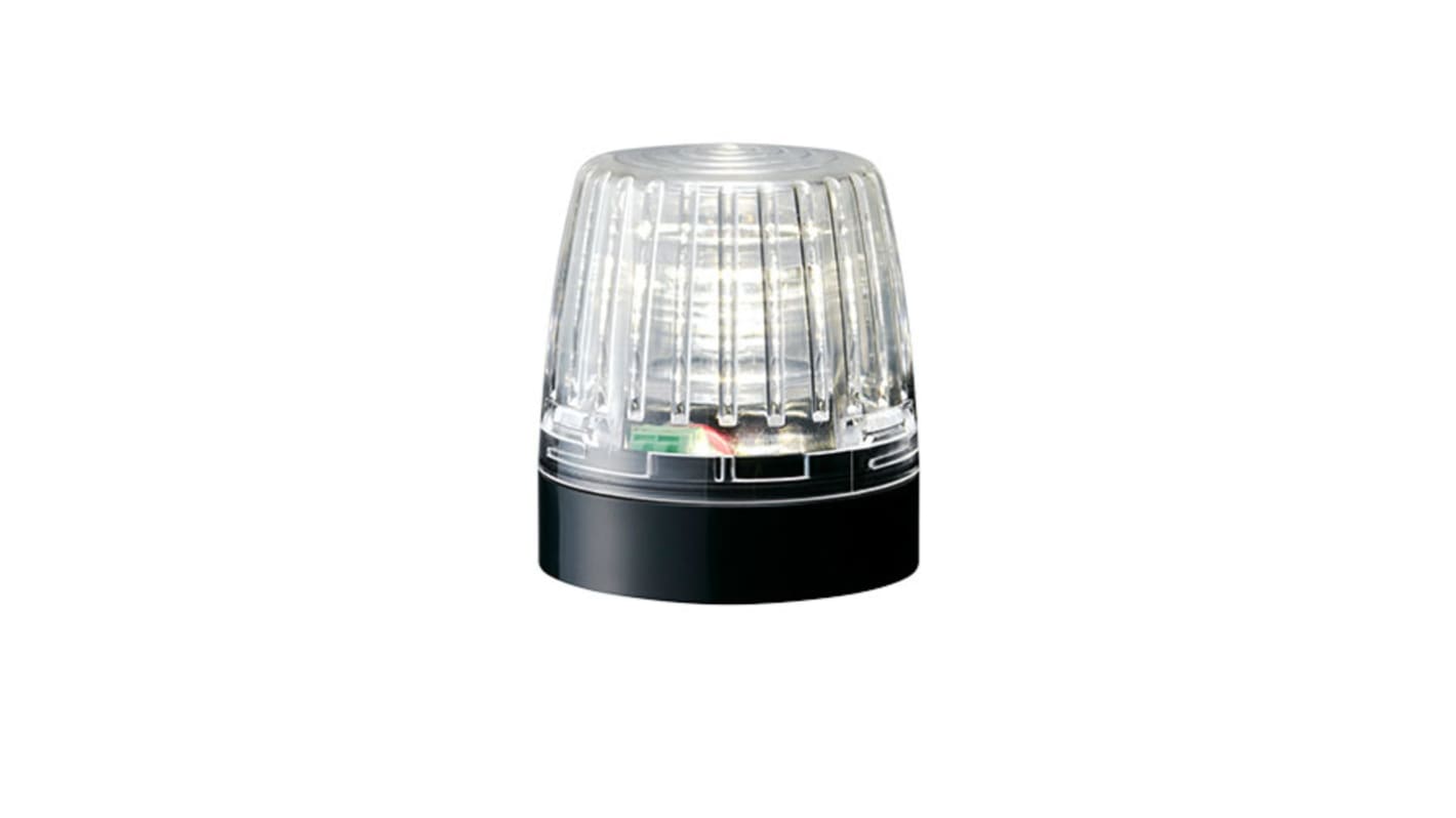 Patlite NE-A Series White Steady Beacon, 24 V dc, Surface Mount, LED Bulb, IP65