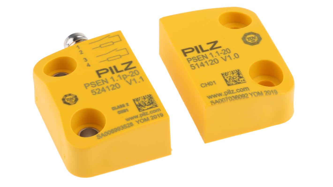 Pilz Magnetic Non-Contact Safety Switch, 24V dc, Plastic Housing, 2NO, M8