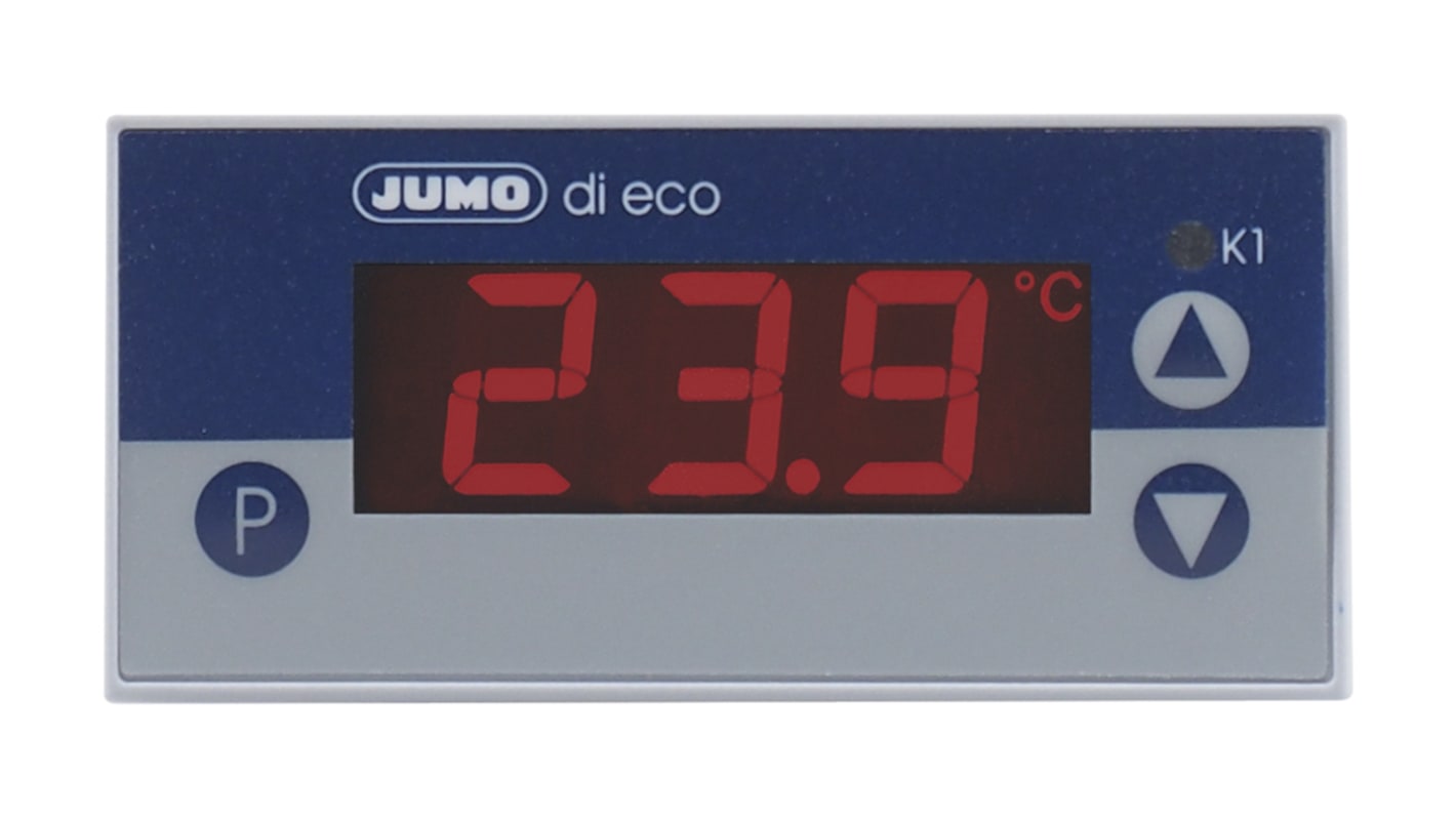 Jumo di eco Panel Mount On/Off Temperature Controller, 76 x 36mm, 1 Output 1 Relay, 230 V ac Supply Voltage