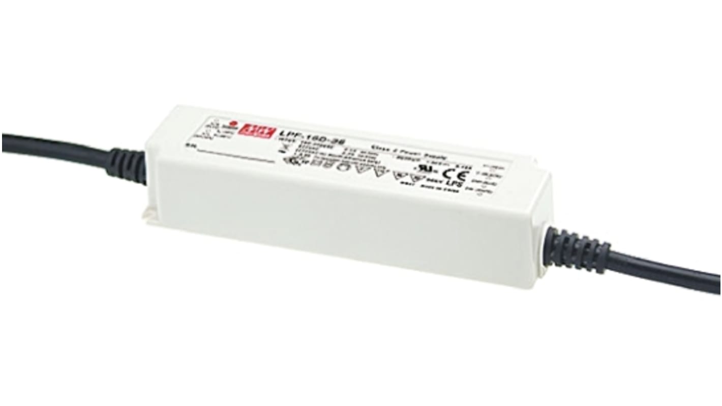 Mean Well LED Driver, 10 → 20V Output, 16W Output, 800mA Output, Constant Voltage Dimmable