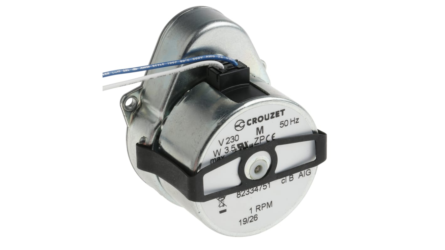 Crouzet Clockwise Synchronous Geared AC Geared Motor, 3 W, 230 V