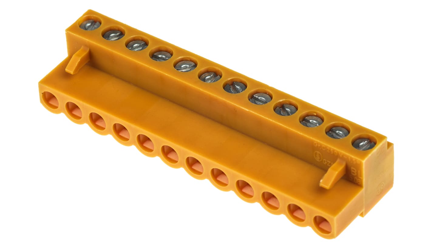 Weidmuller Barrier Strip, 12 Contact, 5.08mm Pitch, 14A, 400 V, Screw Down Termination