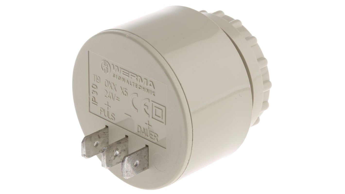 Werma 90dB Panel Mount Continuous, Slow Pulse Internal Piezo Buzzer, 43 x 40mm, 24V ac/dc Max