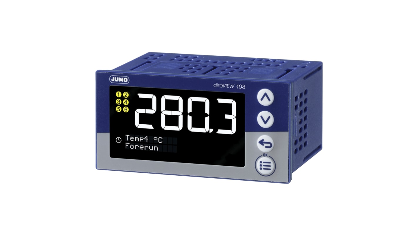 Jumo diraVIEW LCD, Segment Digital Panel Multi-Function Meter for Pressure, Temperature, 96mm x 48mm