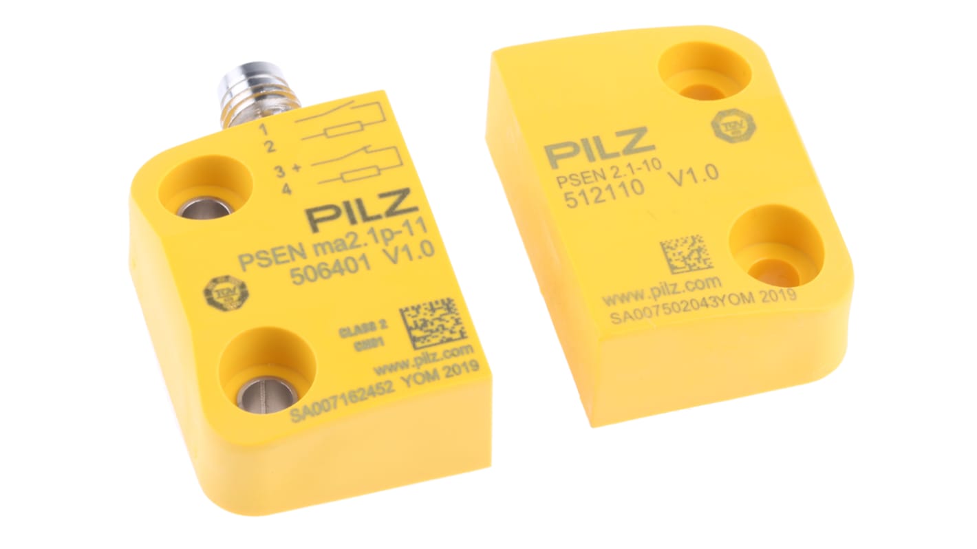 Pilz Magnetic Non-Contact Safety Switch, 24V dc, Plastic Housing, NO/NC, M8