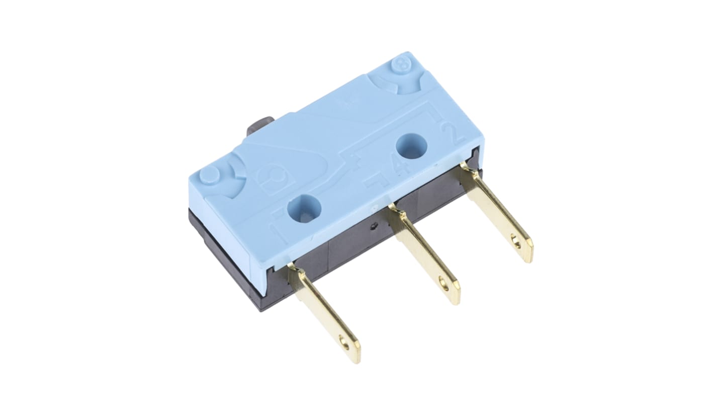 Crouzet Plunger Micro Switch, Solder Terminal, 5 A @ 250 V ac, SPDT