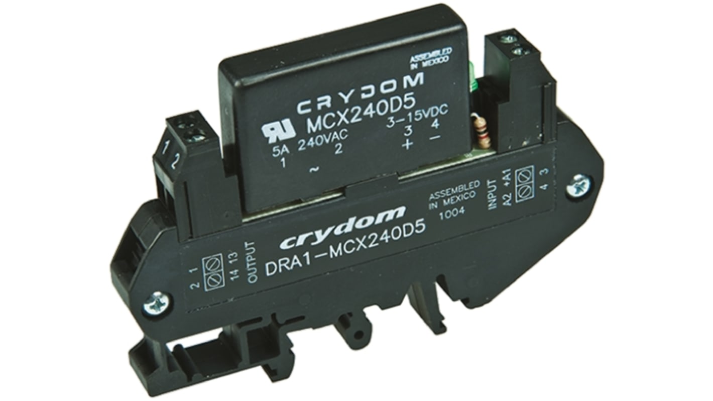 Sensata / Crydom DIN Rail Solid State Interface Relay, 5 A rms Max Load, 530 V ac Max Load, 32 V dc Max Control