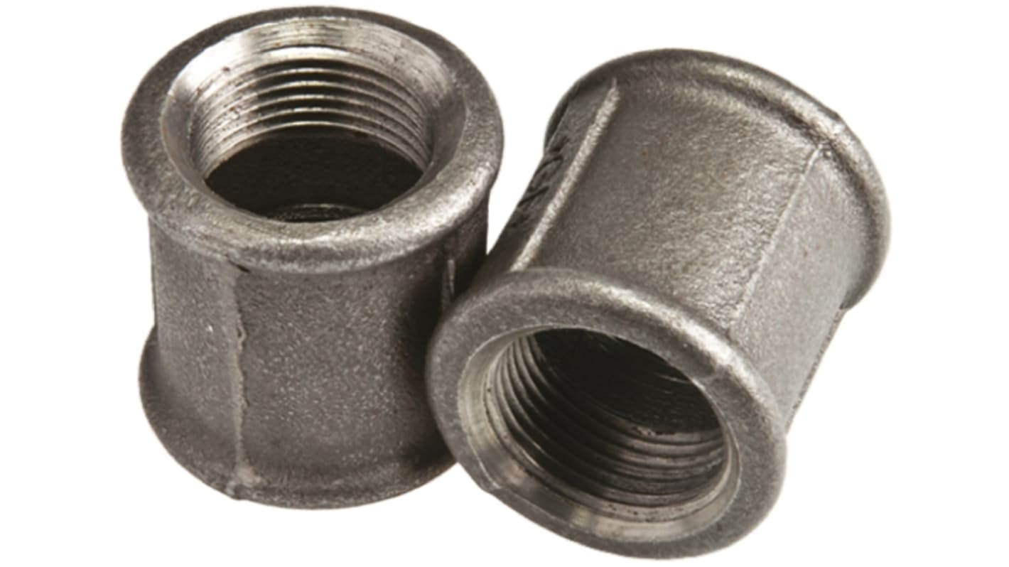 Georg Fischer Black Oxide Malleable Iron Fitting Socket, Female BSPP 3/8in to Female BSPP 3/8in