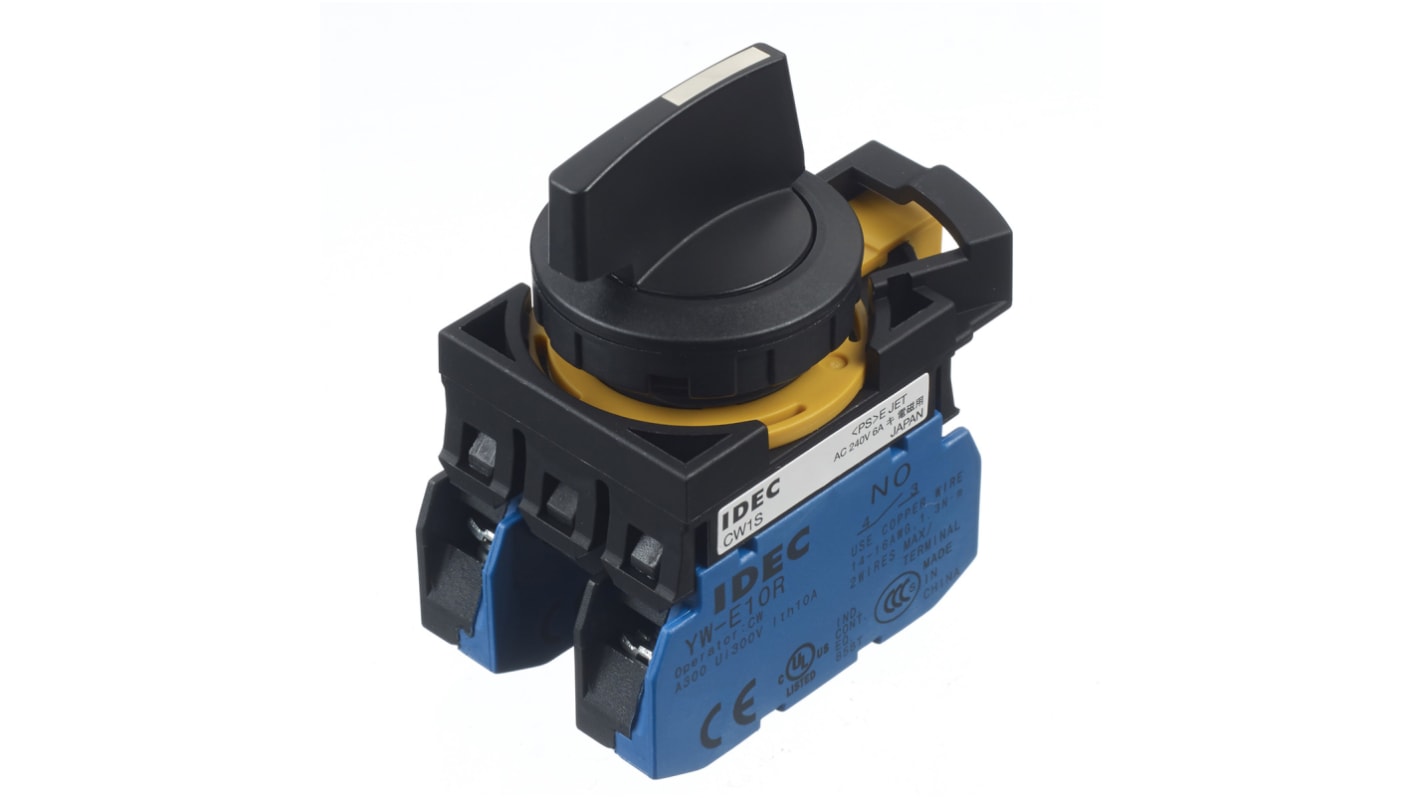 Idec 3 Position Spring Return Selector Switch - (DPST) 22mm Cutout Diameter