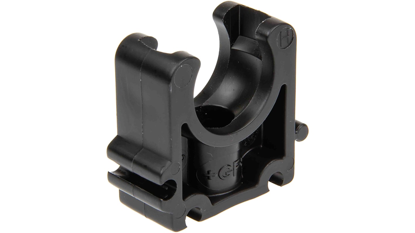 Georg Fischer PP Black Pipe Clamp, 0.98in x 3.54in x 2.52in, 0.35in