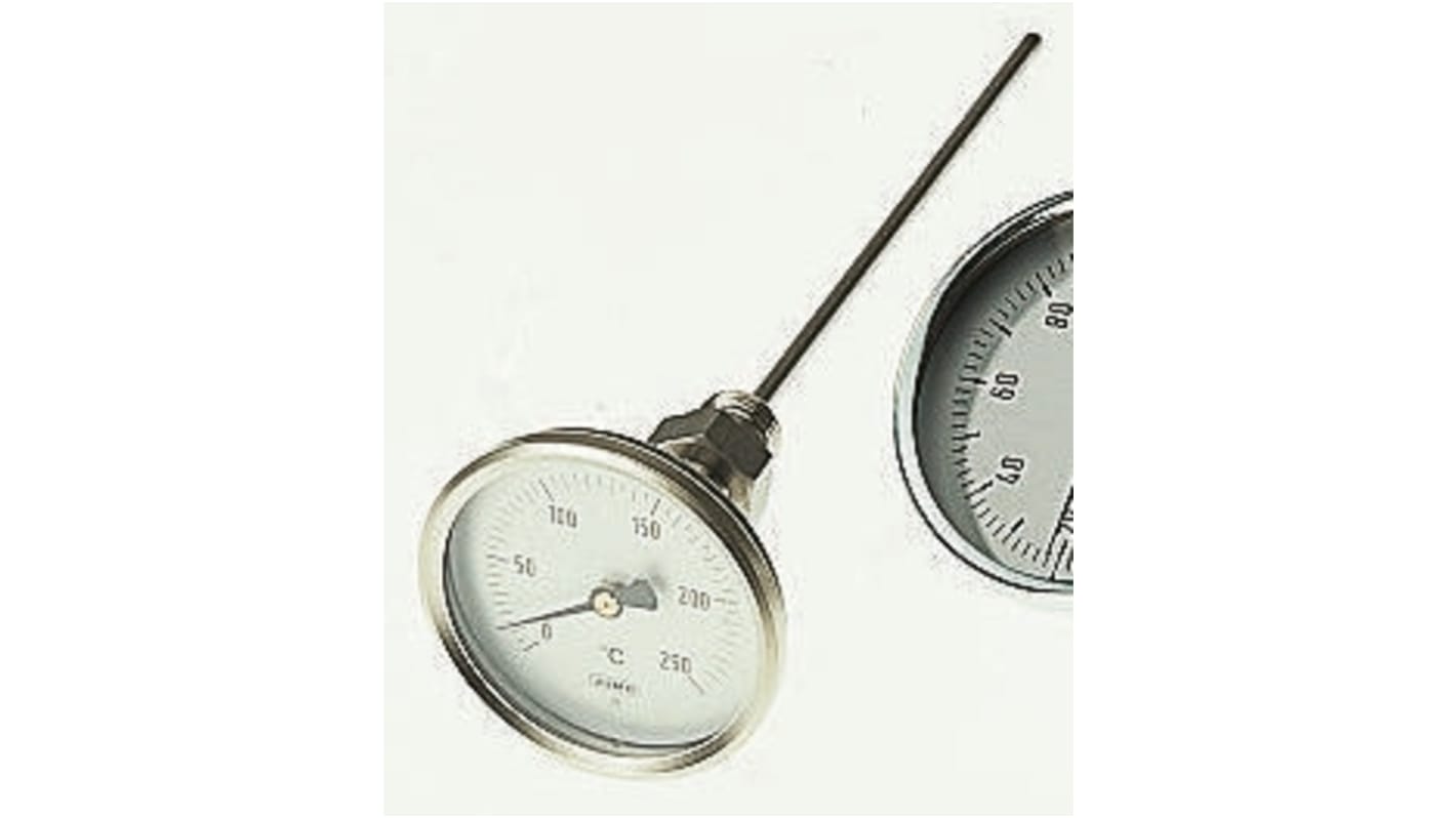 Jumo Dial Thermometer 0 °C to +40 °C, 608001/0180-628-018-10-000-46-01-150/000