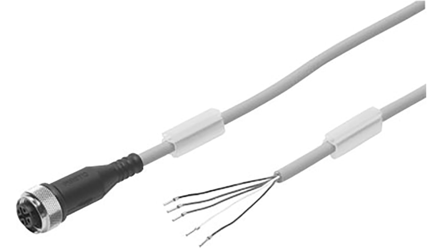 Festo Connecting Cable Pneumatic Sensor, IP65, IP68, IP69K, 0 → 60V ac/dc, NEBU-M12, 541330