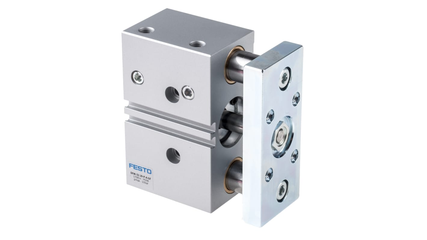 Festo Pneumatic Guided Cylinder - 170854, 32mm Bore, 20mm Stroke, DFM Series, Double Acting