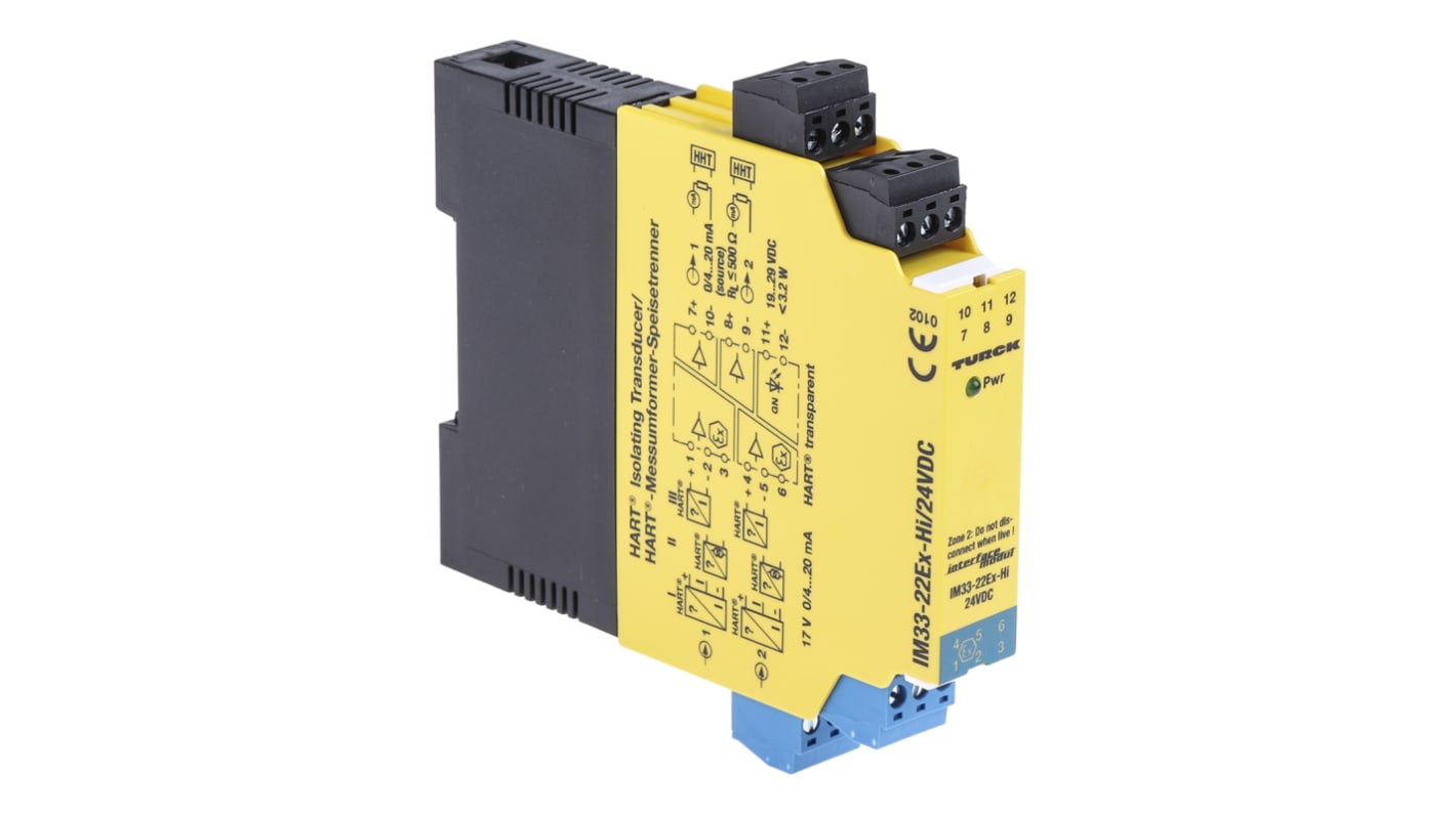 Turck 2 Channel Galvanic Barrier, HART Isolating Transducer, Current Input, Current Output, ATEX, IECEx