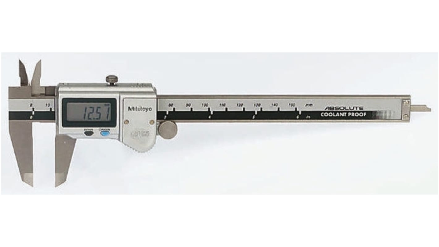 Mitutoyo 150mm Digital Caliper 0.01 mm Resolution, Metric & Imperial