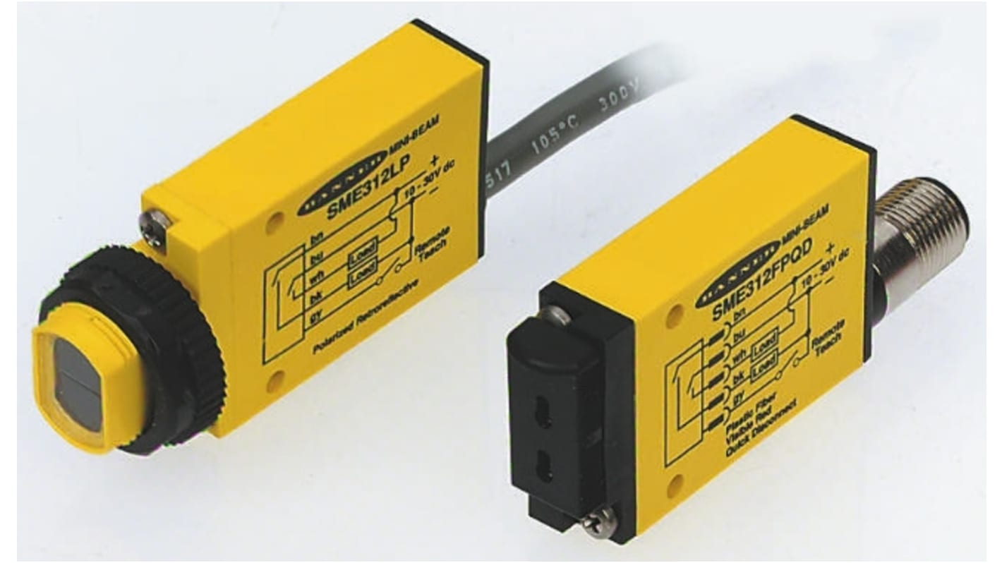 Banner Plastic Fibre Optic Sensor, NPN, PNP Output, IP67, 10 → 30 V dc