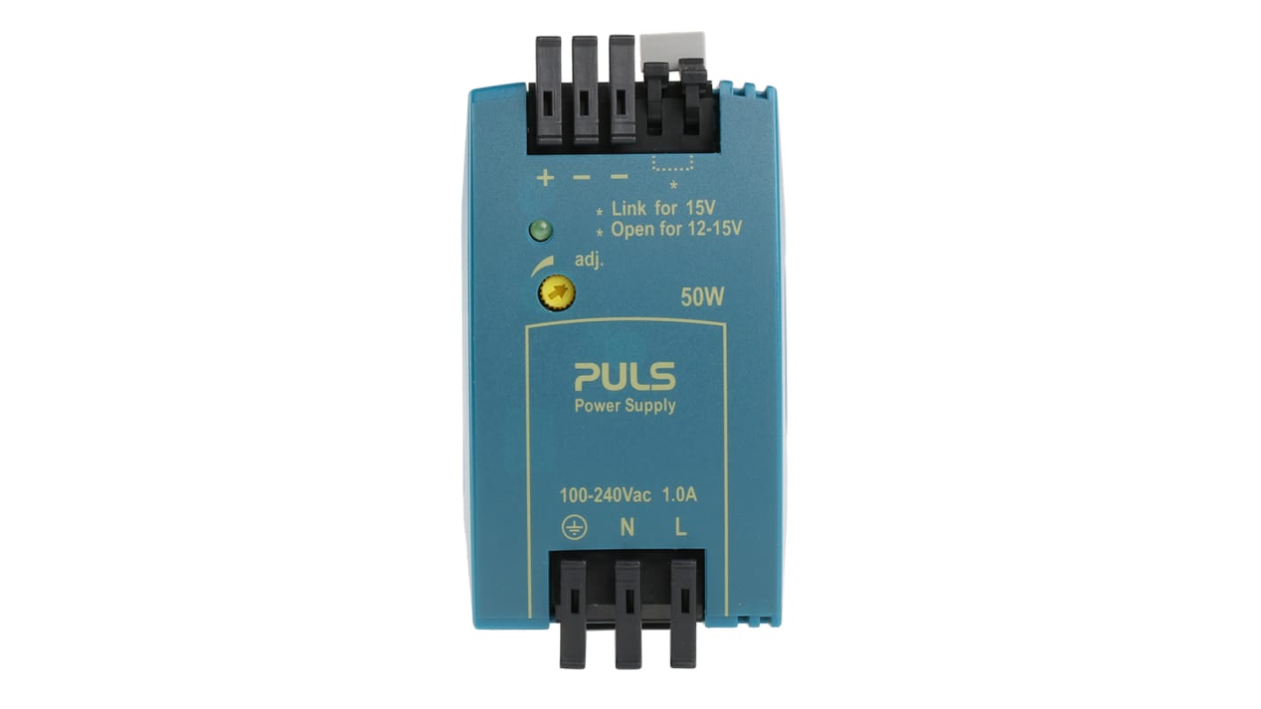 PULS MiniLine MLY Switch Mode DIN Rail Power Supply, 100 → 240V ac ac, dc Input, 15V dc dc Output, 4.2A Output,