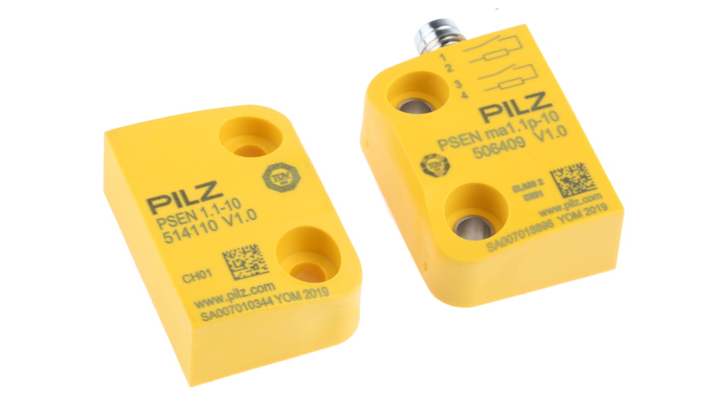 Pilz Magnetic Non-Contact Safety Switch, 24V dc, Plastic Housing, 2NO, M8