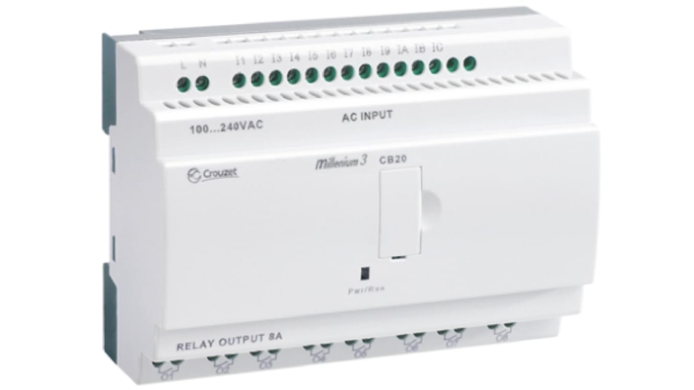 Crouzet, Millenium 3, Logic Module - 12 Inputs, 8 Outputs, Relay, Front Panel Interface