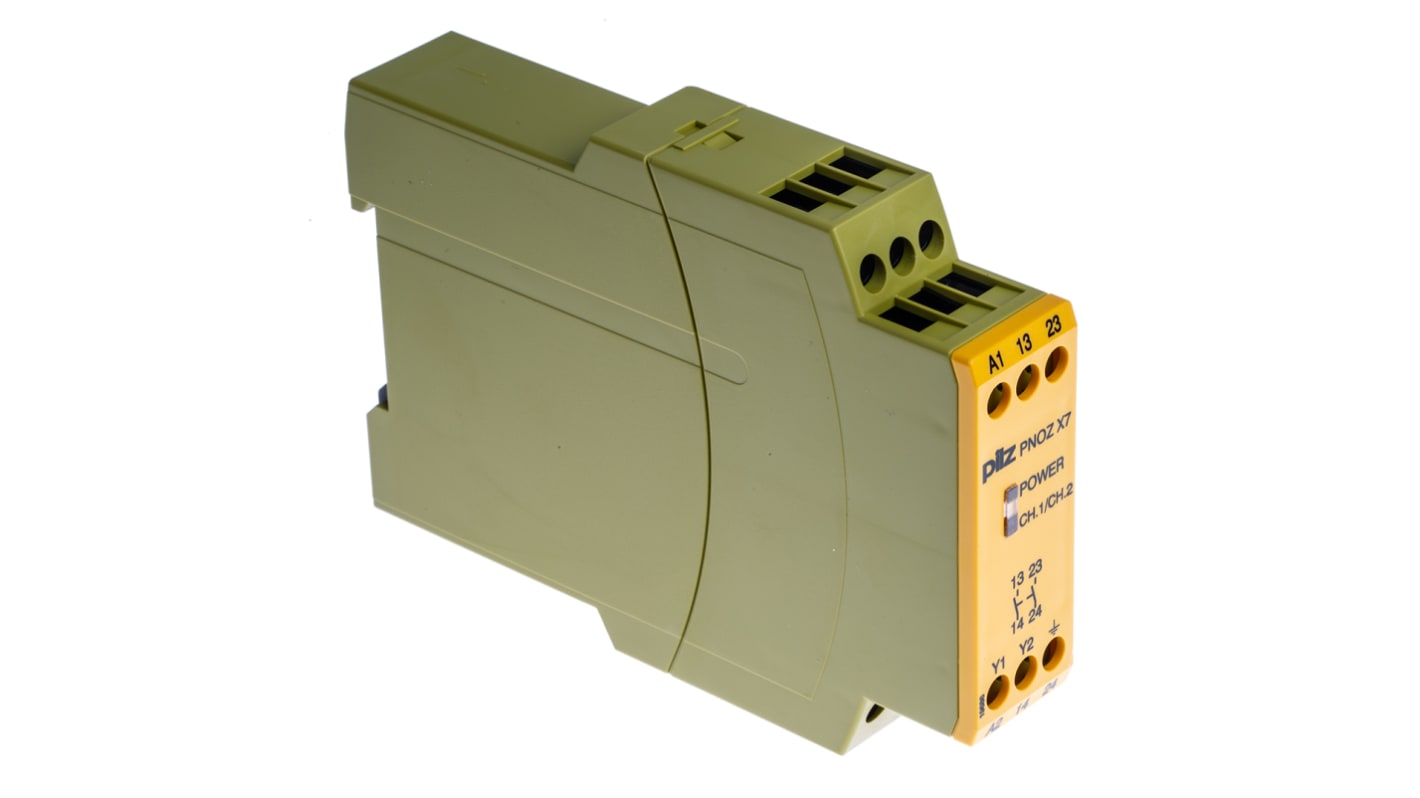 Pilz PNOZ X7 Series Single-Channel Safety Switch/Interlock Safety Relay, 110V ac, 2 Safety Contact(s)