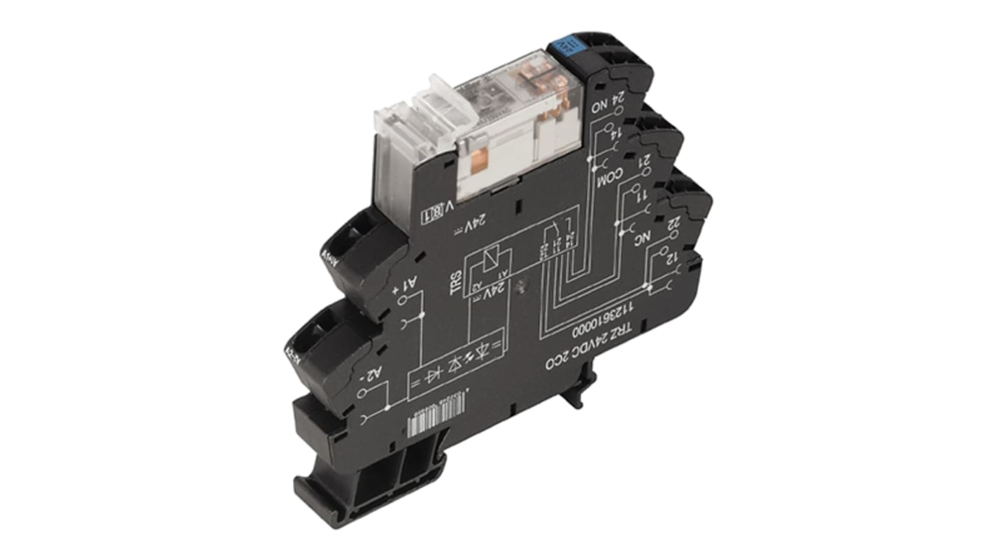 Weidmuller  DIN Rail Mount Interface Relay, 24V Coil, DPDT