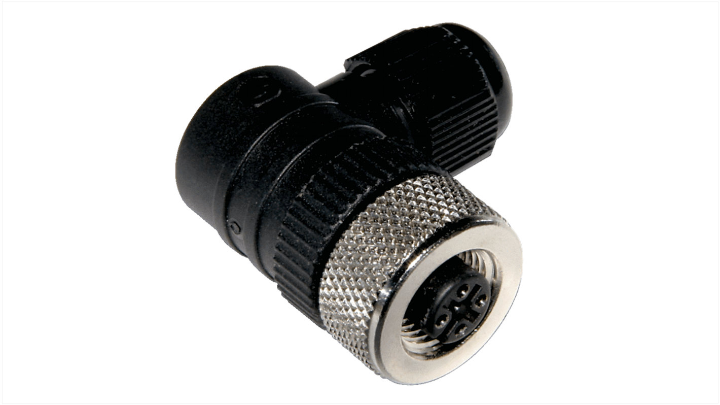 Connector, 4 Contacts, Cable Mount, M12 Connector, Plug, Female, IP67