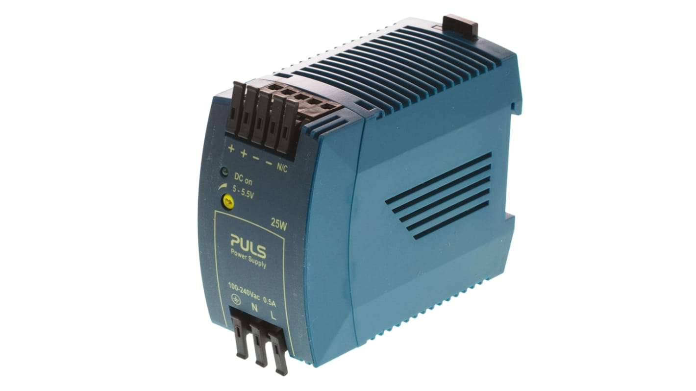 PULS MiniLine MLY Switch Mode DIN Rail Power Supply, 100 → 240V ac ac, dc Input, 5V dc dc Output, 5A Output, 25W