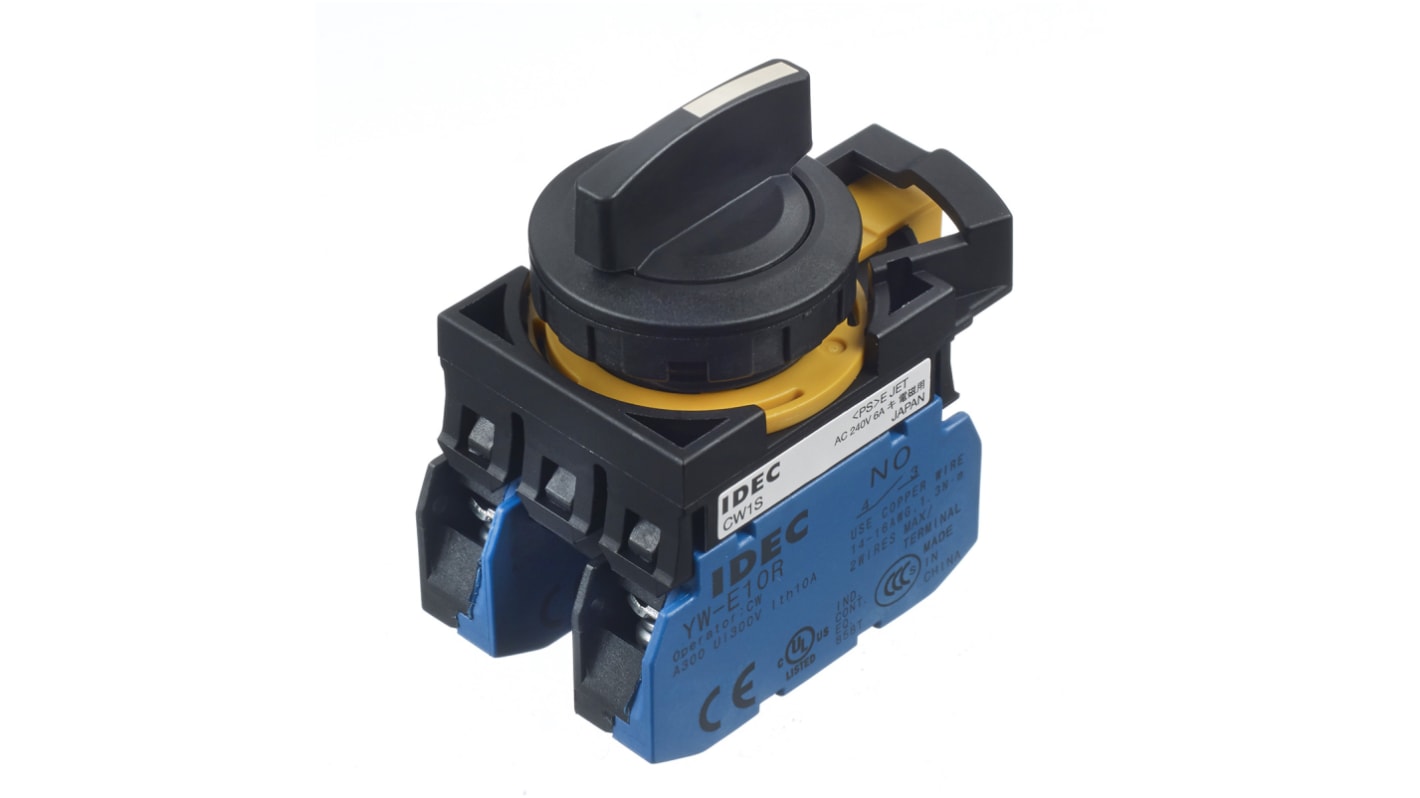 Idec 3 Position Spring Return Selector Switch - (DPST) 22mm Cutout Diameter