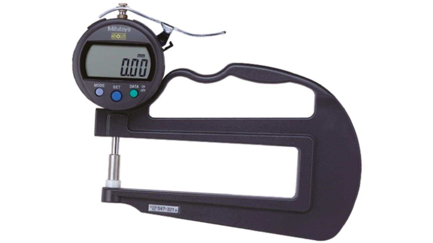 Mitutoyo 547 Thickness Gauge, 0mm - 10mm, ±3 μm Accuracy, 0.01 mm Resolution, LCD Display