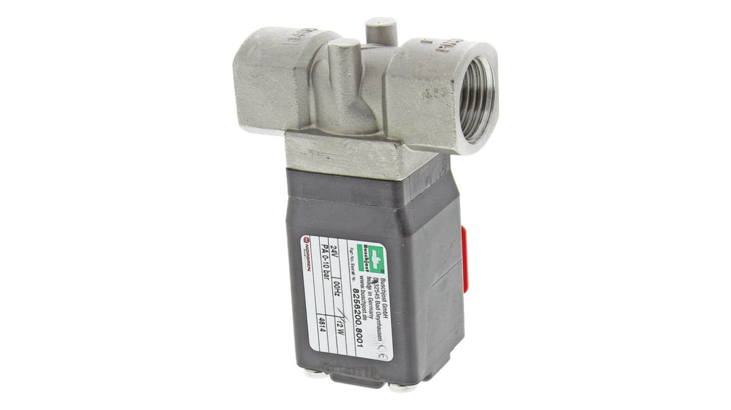 Buschjost Solenoid Valve 8256200.8001.02400, 2 port(s) , NC, 24 V dc, 1/2in