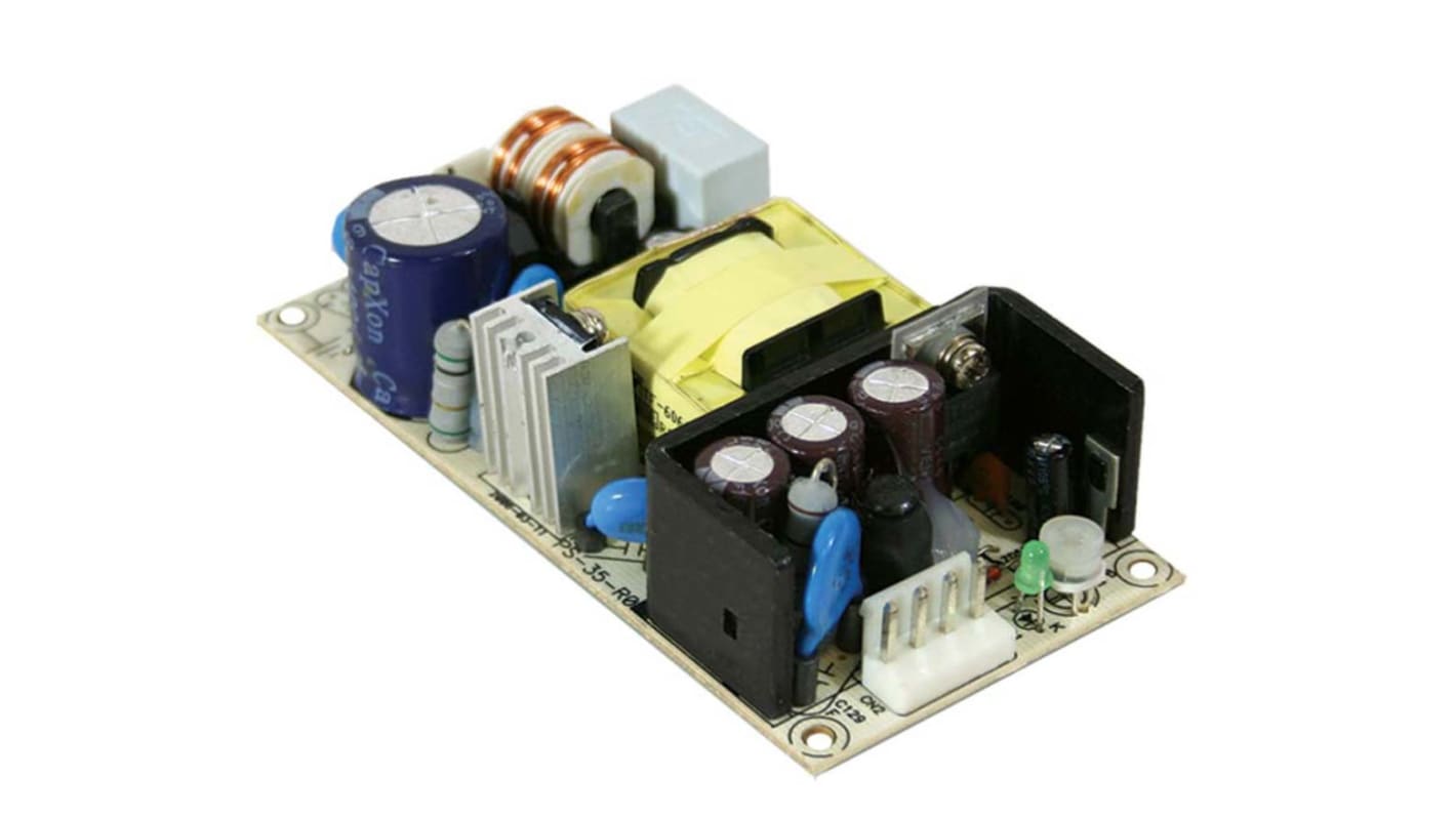 Mean Well Embedded Switch Mode Power Supply SMPS, 12V dc, 3A, 36W, 1 Output 127 → 370 V dc, 90 → 264 V ac