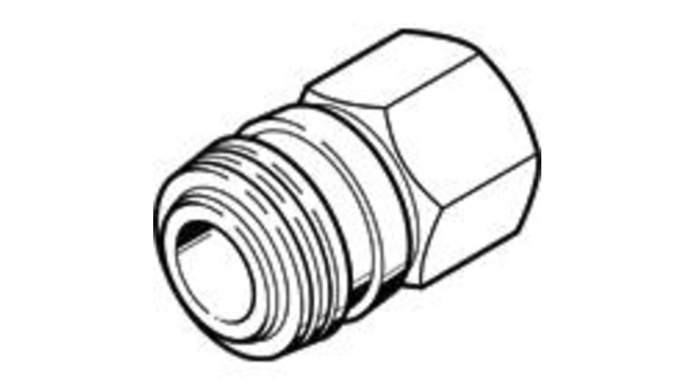 Festo Brass Female Pneumatic Quick Connect Coupling, G 1/4 Female Threaded