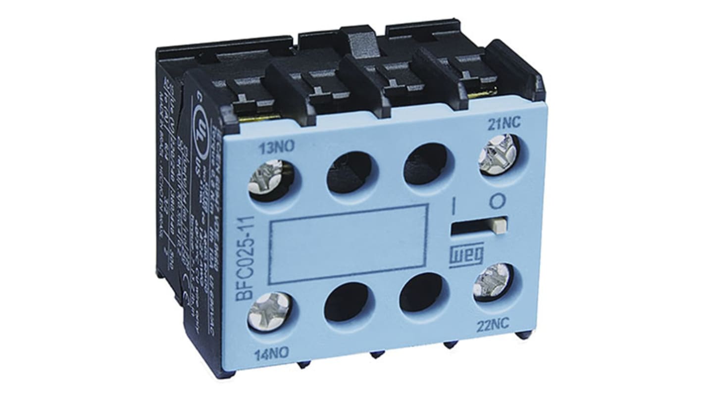 WEG Auxiliary Contact Block - 2NC + 2NO, 4 Contact, Front Mount, 10 A
