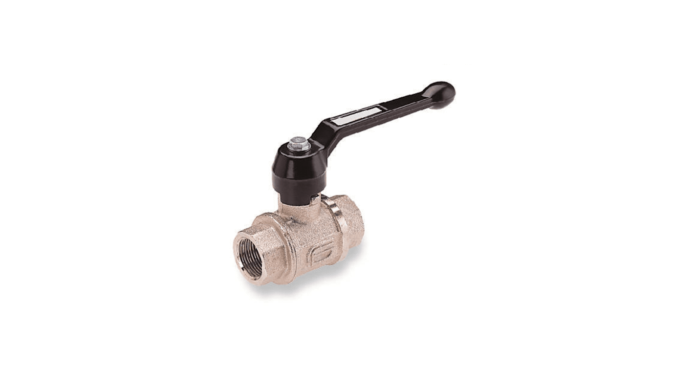 IMI Norgren Nickel Plated Brass Full Bore, 2 Way, Ball Valve, Rp 12.7mm, 0 → 60bar Operating Pressure