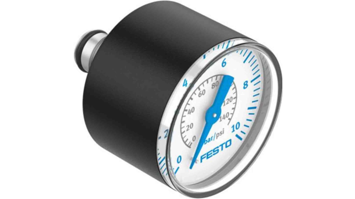 Festo Dial Pressure Gauge 10bar, PAGN-40-10-P10, 0bar min., 548009