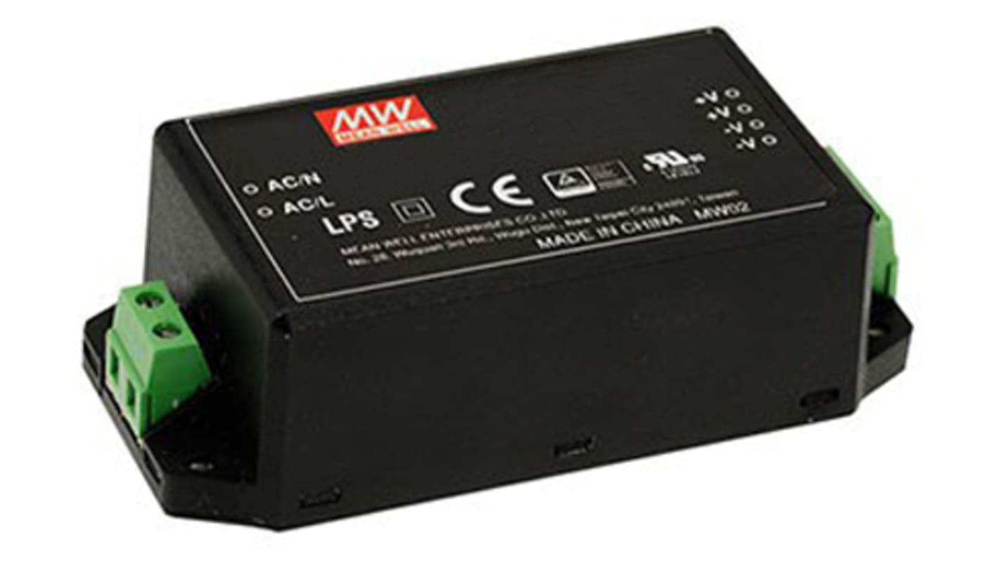 Mean Well Switching Power Supply, 12V dc, 3.8A, 45.6W, 1 Output 85 → 264V ac Input Voltage