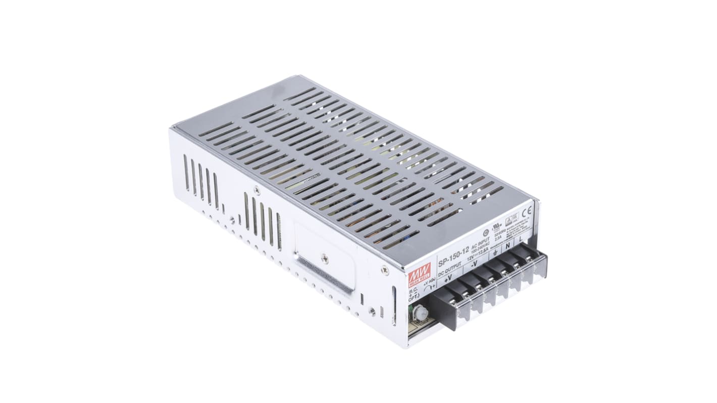 Mean Well Switching Power Supply, 12V dc, 12.5A, 150W, 1 Output 120 → 370 V dc, 85 → 264 V ac Input
