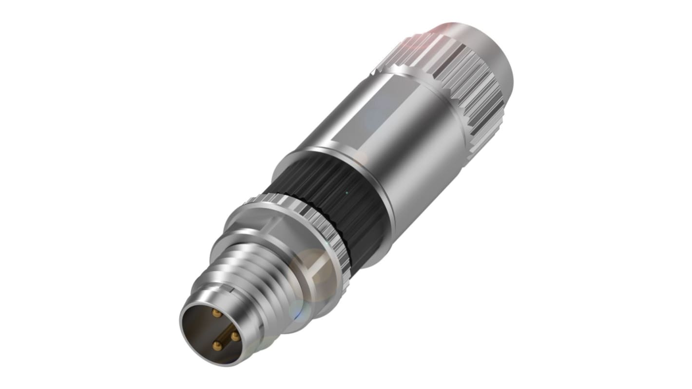 BALLUFF Industrial Circular Connectors, 3 Contacts, Cable Mount, M8 Connector, Plug, IP67