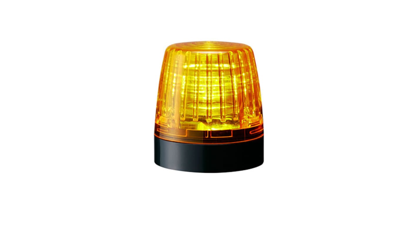 Patlite NE-A Series Amber Steady Beacon, 24 V dc, Surface Mount, LED Bulb, IP65