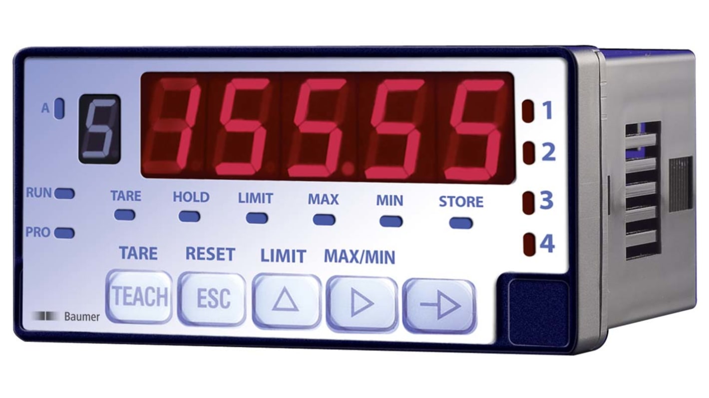 Baumer PA420 LED Digital Panel Multi-Function Meter for Current, Voltage, 93mm x 45mm