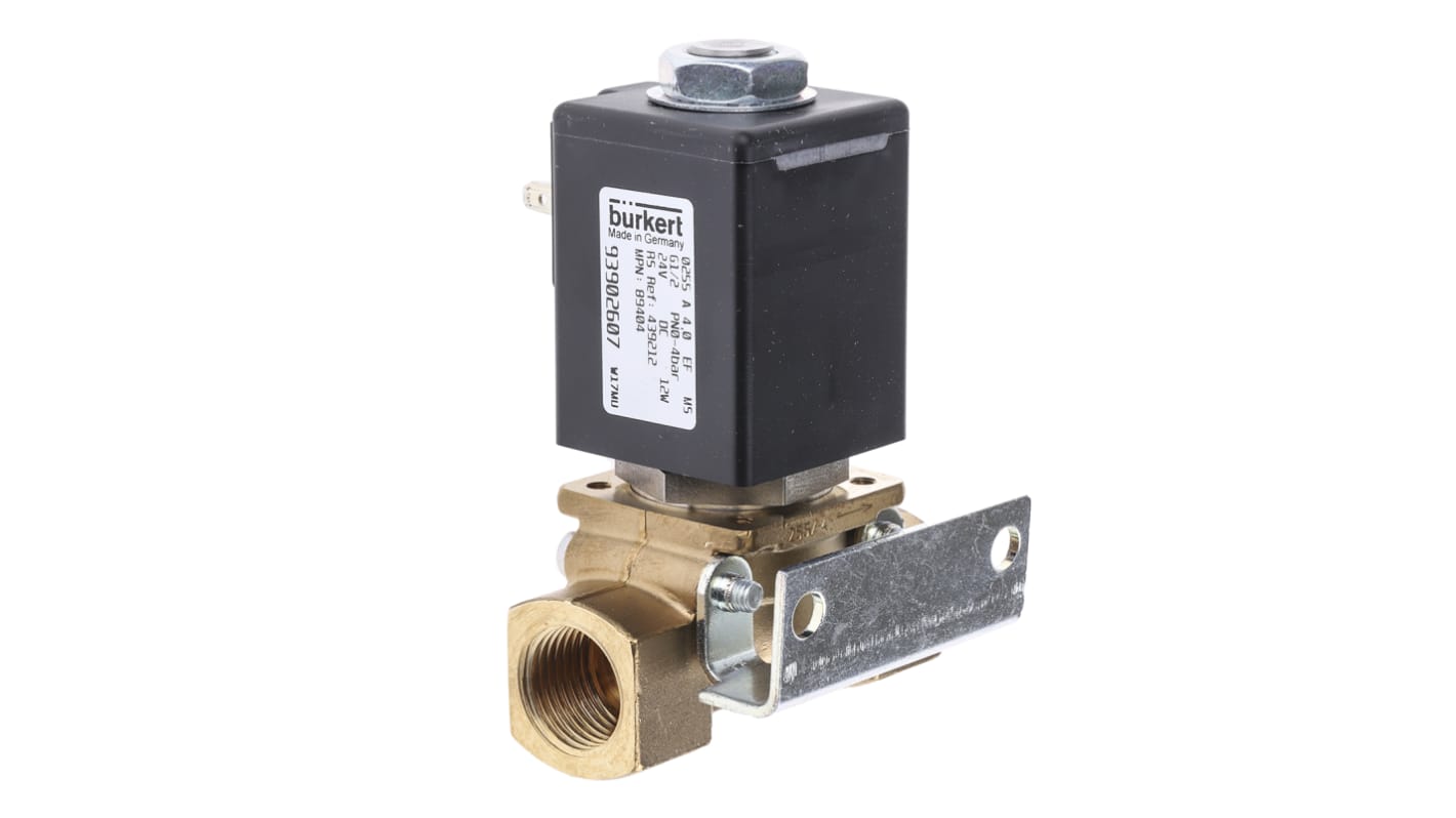 Burkert Solenoid Valve 089404, 2 port(s) , NC, 24 V dc, 1/2in