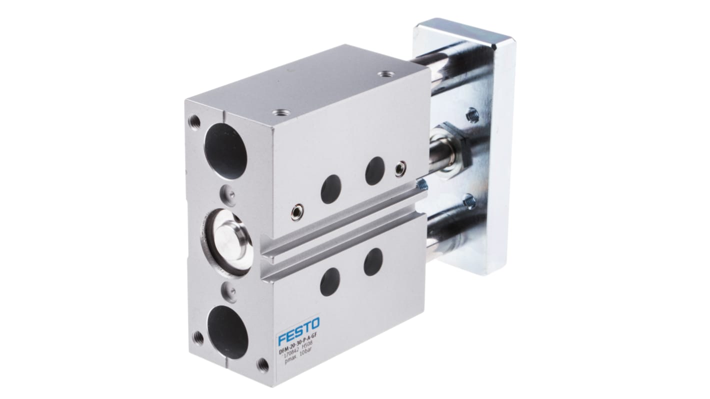 Festo Pneumatic Guided Cylinder - 170842, 20mm Bore, 30mm Stroke, DFM Series, Double Acting