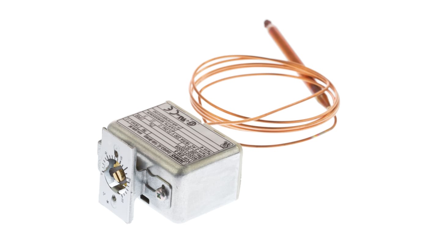 Jumo Capillary Thermostat, +200°C Max, SPST, Automatic Reset, Panel Mount