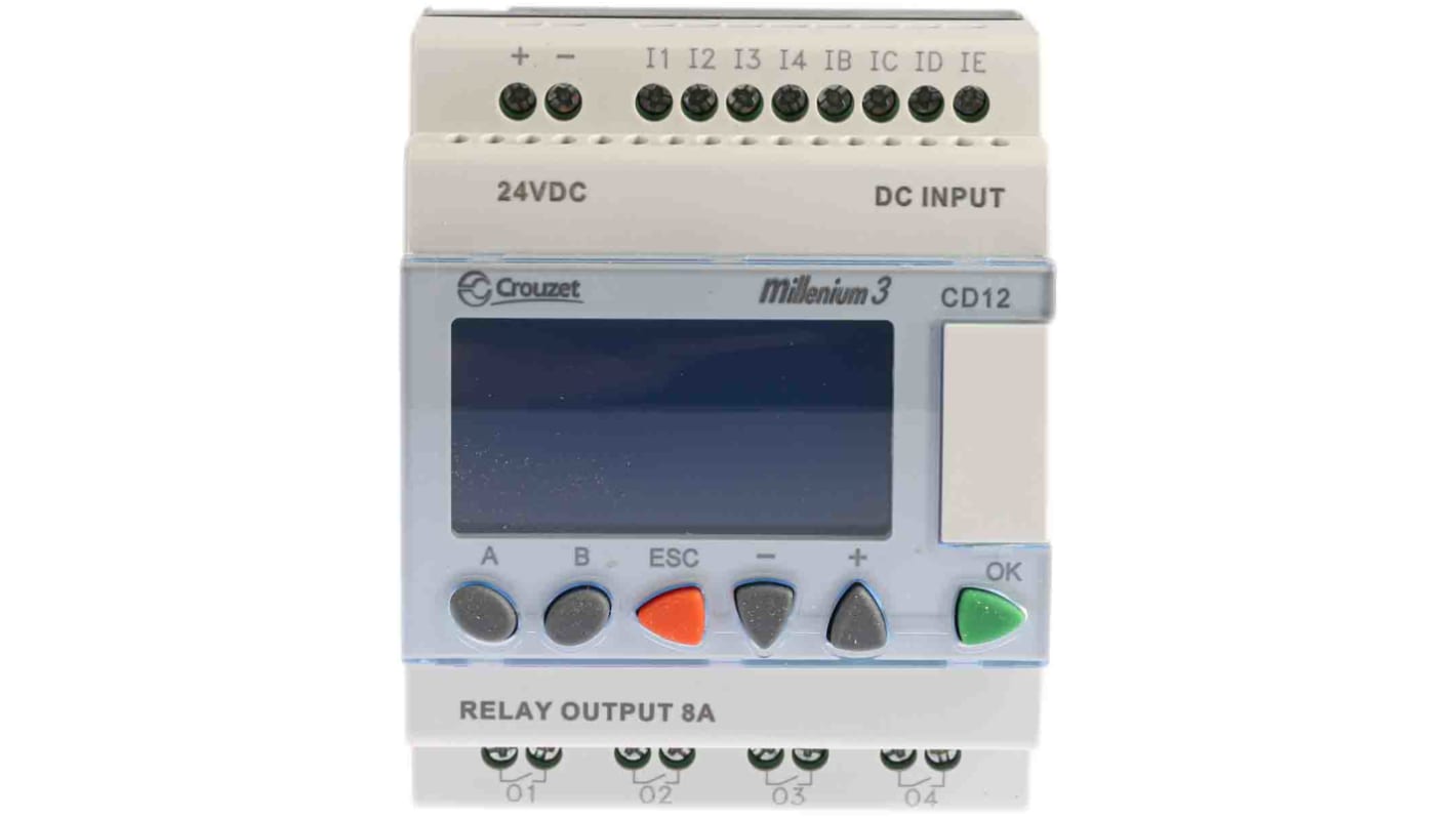 Crouzet, Millenium 3, Logic Module - 8 Inputs, 4 Outputs, Relay, Front Panel Interface