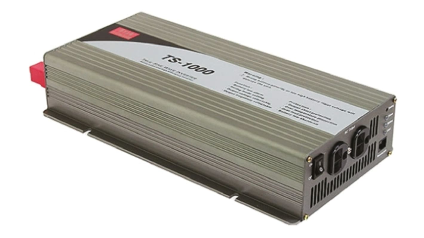 Mean Well Pure Sine Wave 1000W Power Inverter, 10.5 → 15V dc Input, 230V ac Output