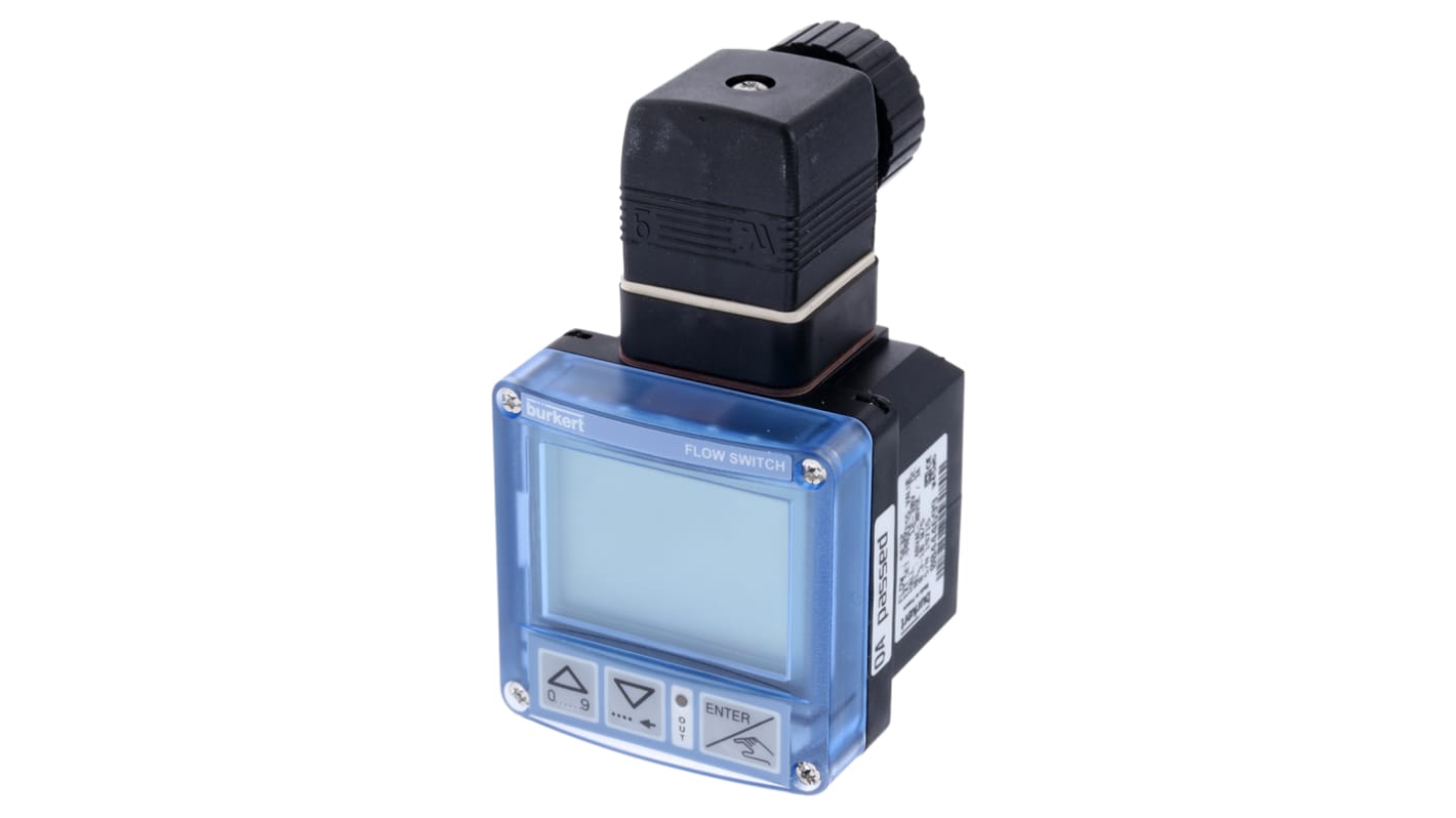 Burkert Compact Mount Flow Controller, 2 → 1200 L/min, Analogue, Relay Output, 12 → 30 V dc, DN 15