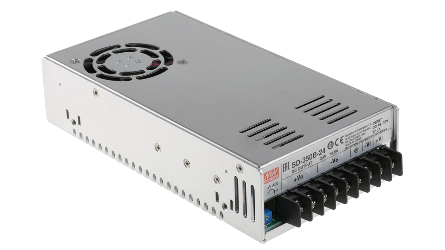 Mean Well DC-DC Converter, 24V dc/ 14.6A Output, 19 → 36 V dc Input, 350W, Chassis Mount, +60°C Max Temp -20°C