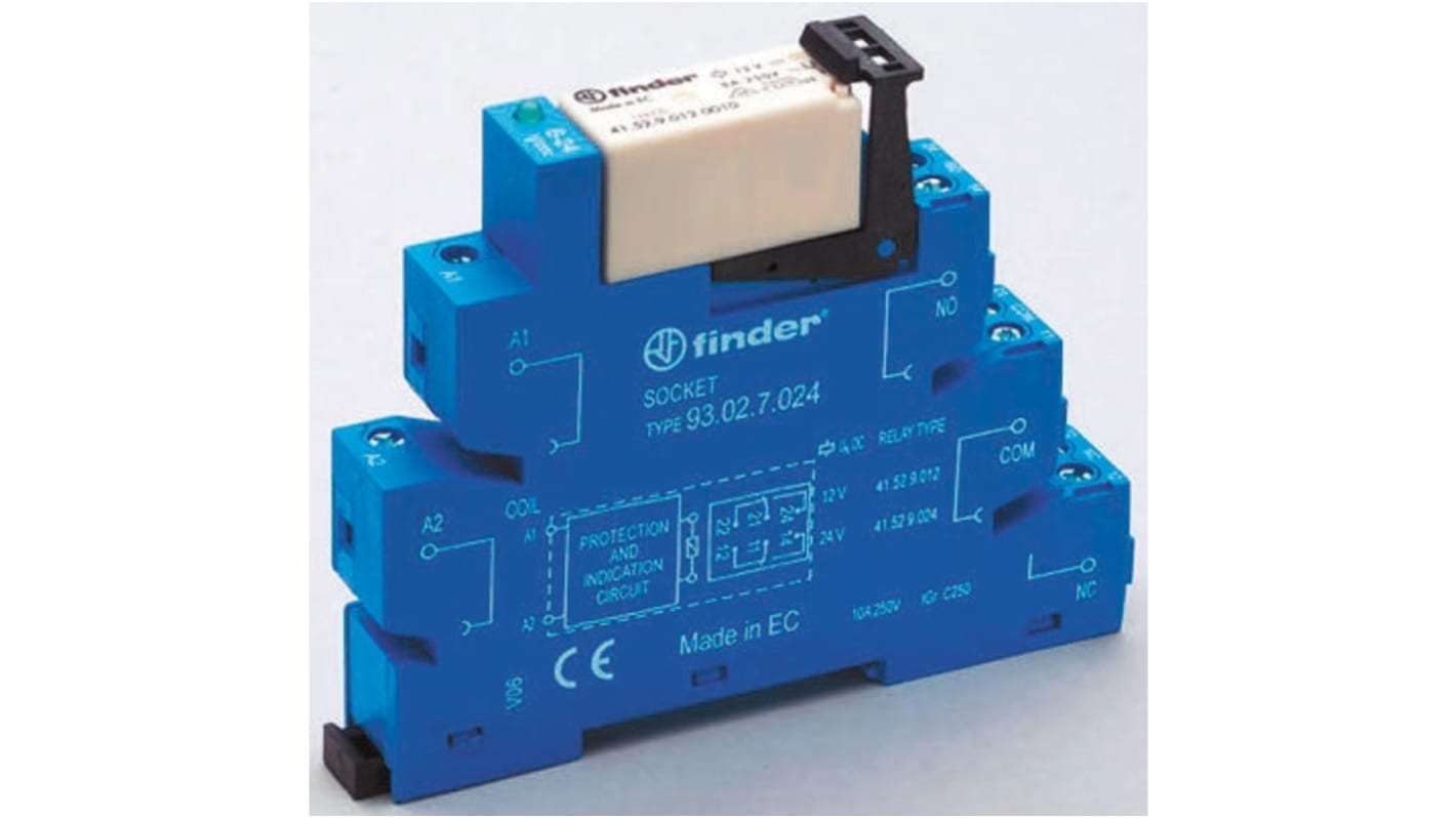 Finder  DIN Rail Mount Interface Relay, 125V ac/dc Coil, DPDT