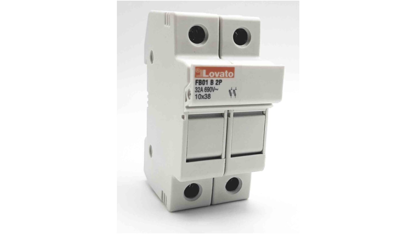 Lovato 32A Rail Mount Fuse Holder, 2P, 690V ac